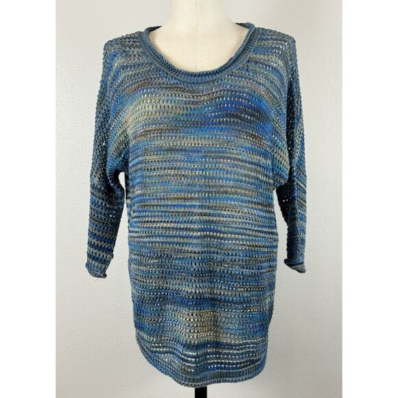 John Paul Richard Womens Open-Knit Multicolor Pullover Sweater Space Dye Size M - Picture 1 of 16